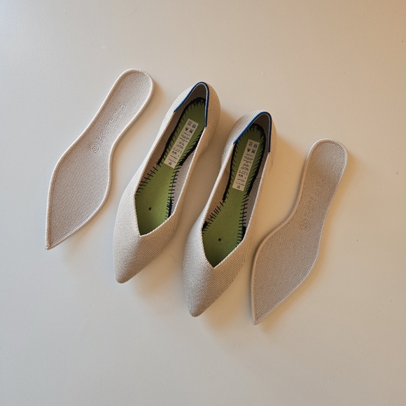 Rothy's The Point In Ecru Knit Pointed Toe Ballet Women's Slip Ons Flats Size 9 - Picture 10 of 16